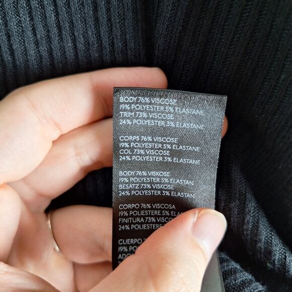 We the Free Black Knit Oversize Crop Tank Low Back Raw Hem Soft Slouchy Chic M - Picture 5 of 8